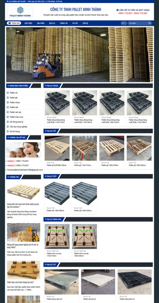 Thiết kế web Pallet Minh Thành Trung ở Dĩ An Bình Dương